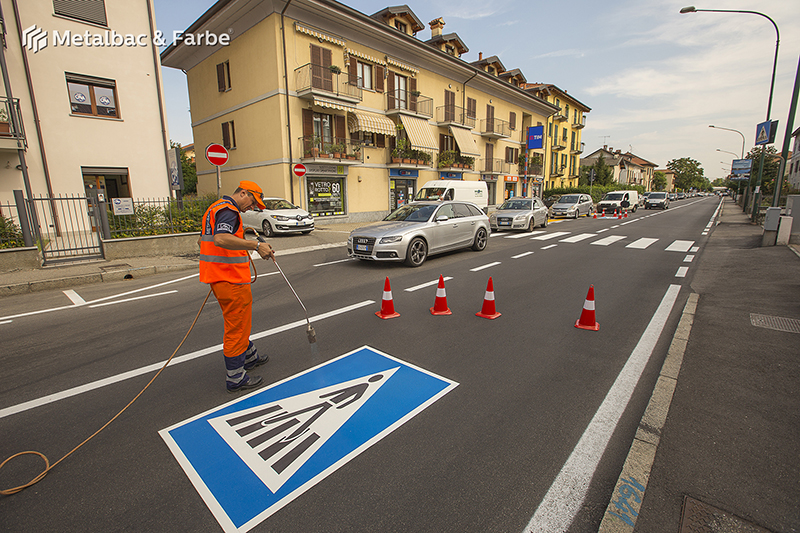 road marking signs; road traffic signs; road safety; street signs; parking lot striping paint; pedestrian crossings; preformed thermoplastic road marking; road marking paint; playground markings games; handicap parking sign