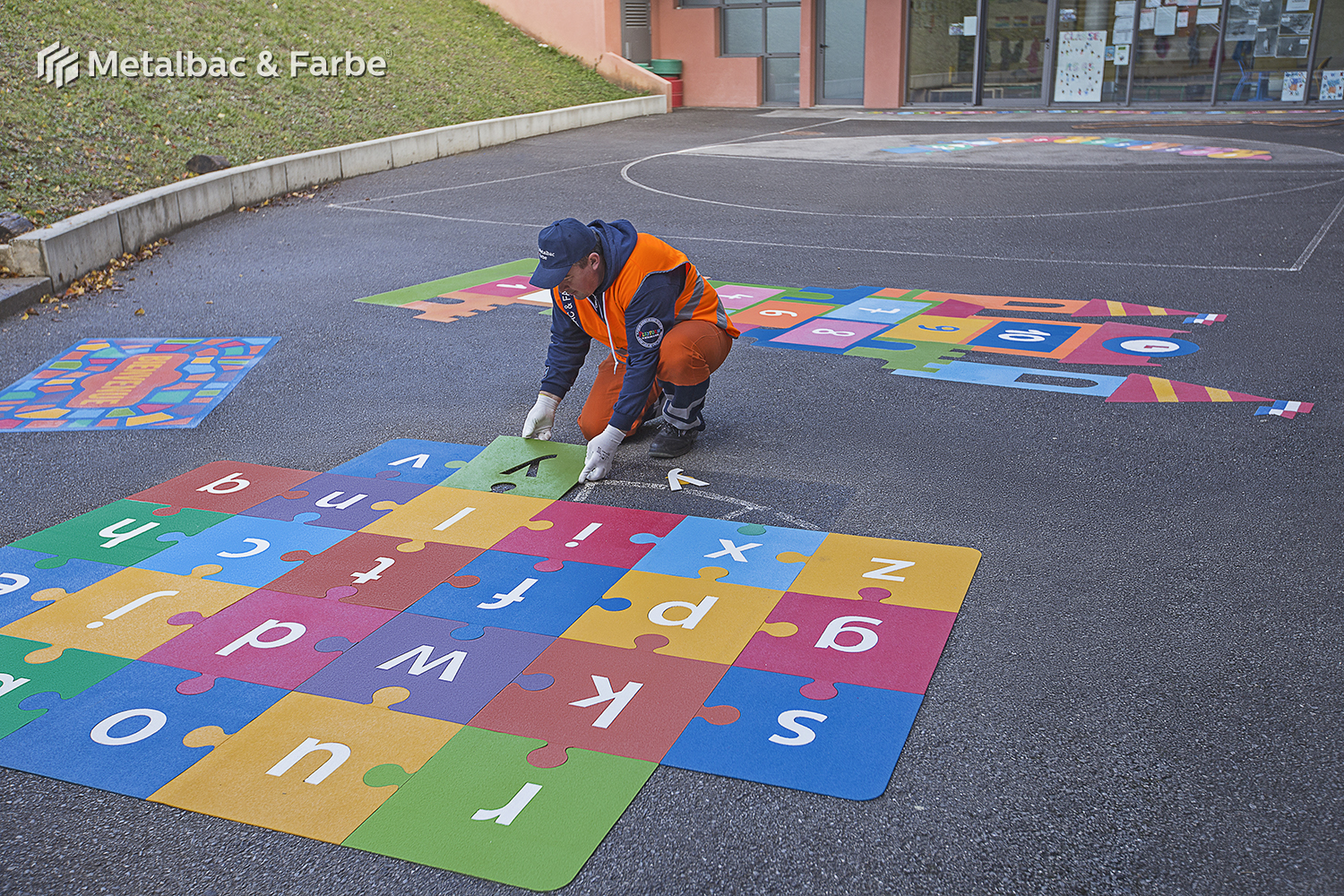 playground markings games; playground games for kids; outdoor play; math games; school yard games; educational games; asphalt games; interactive games; road markings signs; road traffic signs; parking lot stencils; caterpillar game; compass games